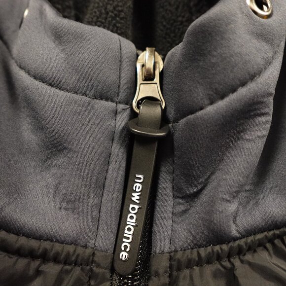 New Balance Hybrid Hooded Jacket Men's Size Medium Black/Grey - Picture 3 of 12